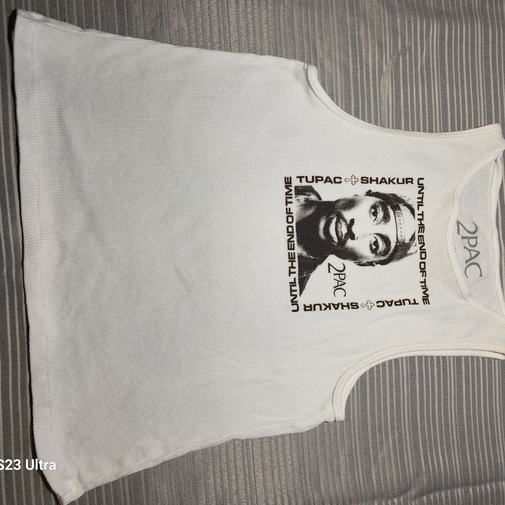 2Pac Graphic White Tank Top